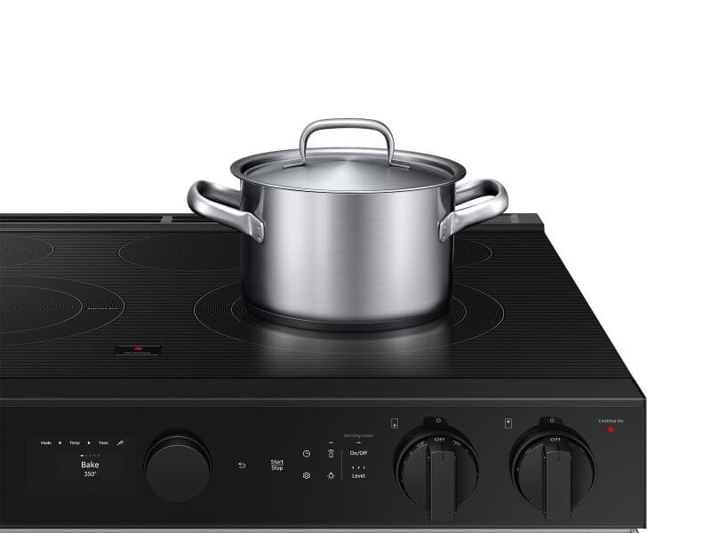 Bespoke Smart Slide-In Electric Range 6.3 cu. ft. in White Glass with Air Sous Vide & Air Fry - ENERGY STAR® view 6