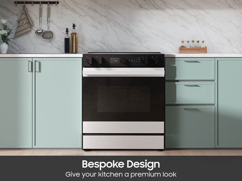 Bespoke Slide-in Electric Range Smart Oven Camera | Illuminated Precision Knobs 6.3 cu.ft. view 7