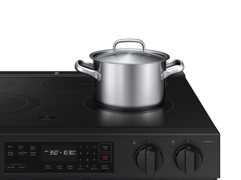 Bespoke 6.3 cu. ft. Smart Slide-In Electric Range with Precision Knobs in Matte Black Steel view 9