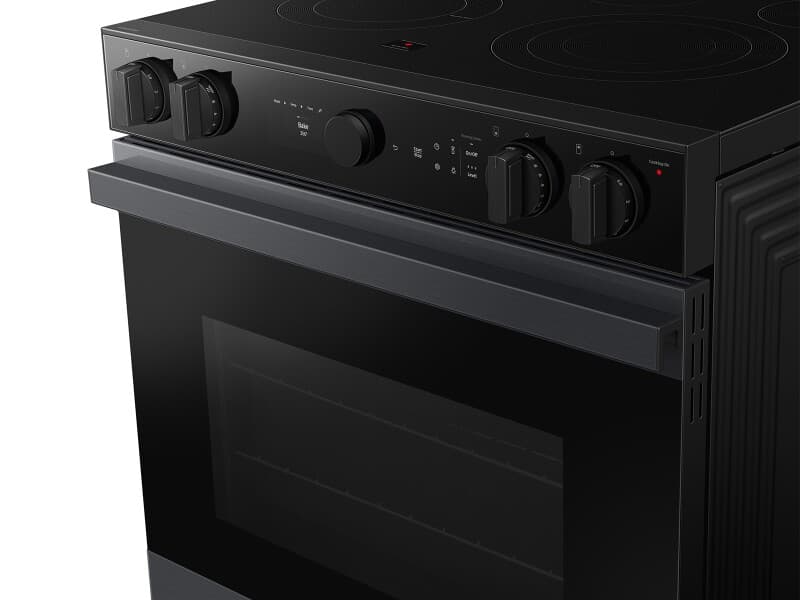 Bespoke Smart Slide-In Electric Range 6.3 cu. ft. in Matte Black Steel with Air Sous Vide & Air Fry - ENERGY STAR® view 8