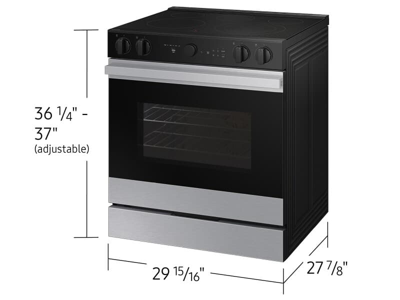 Bespoke Smart Slide-In Electric Range 6.3 cu. ft. in Stainless Steel with Air Sous Vide & Air Fry - ENERGY STAR® view 2