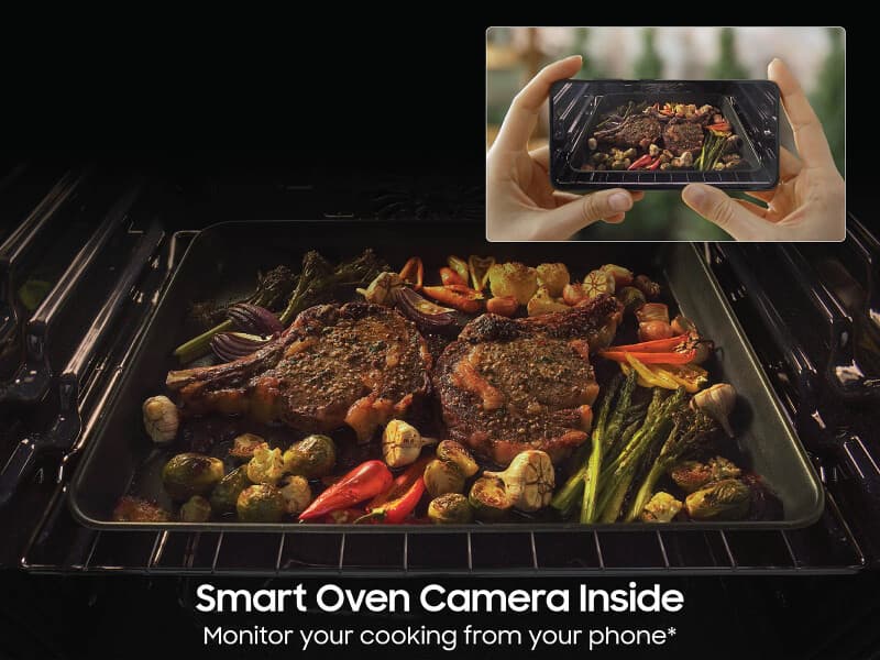 Bespoke Smart Slide-In Electric Range 6.3 cu. ft. in Stainless Steel with Smart Oven Camera & Illuminated Safety Knobs view 5