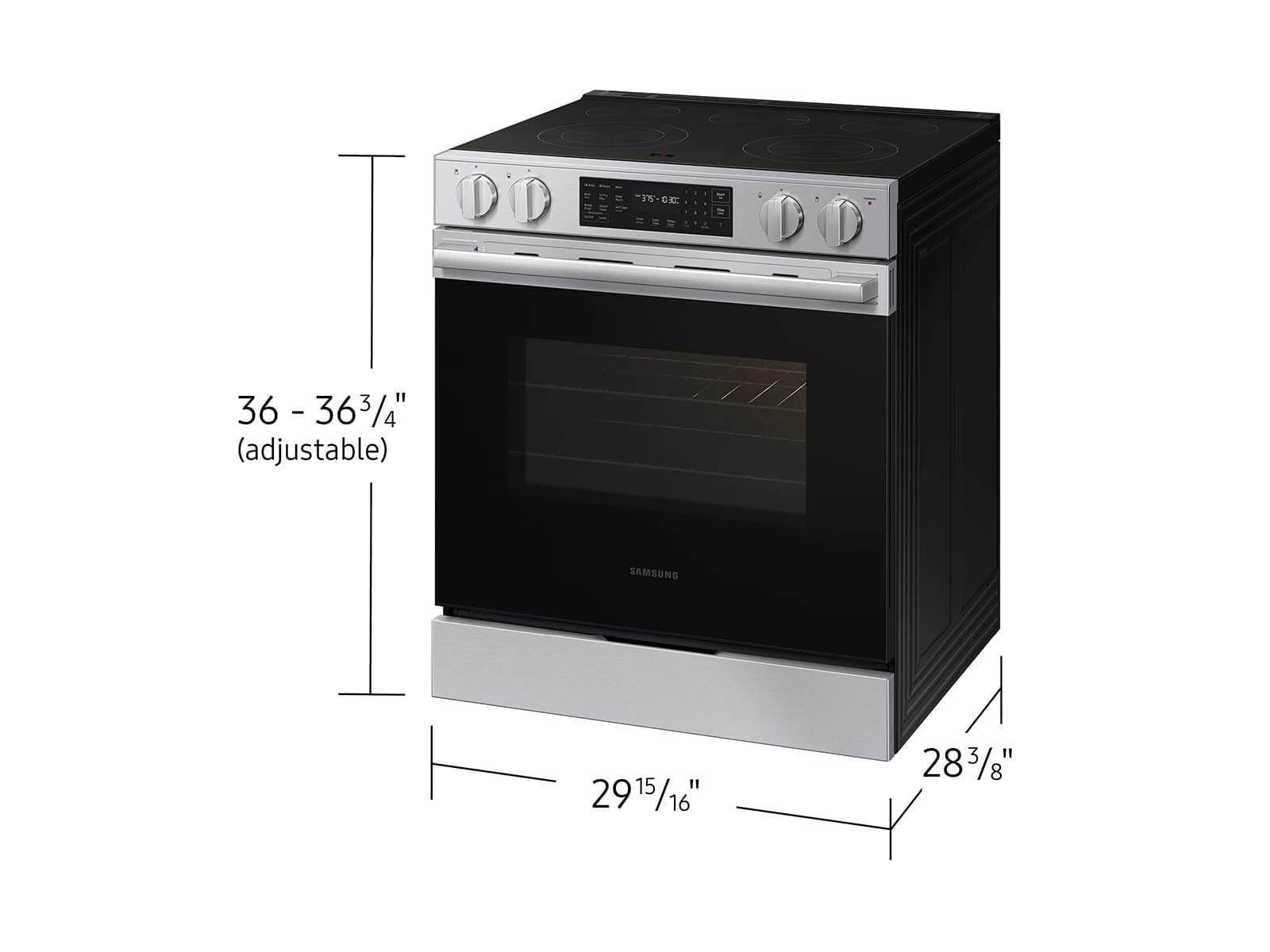 Bespoke Smart Slide-In Electric Range 6.3 cu. ft. with Air Fry Max in Stainless Steel view 4