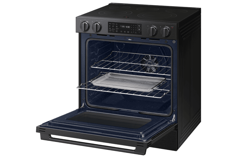 Bespoke Smart Slide-In Electric Range 6.3 cu. ft. with True Convection in Matte Black Steel view 6