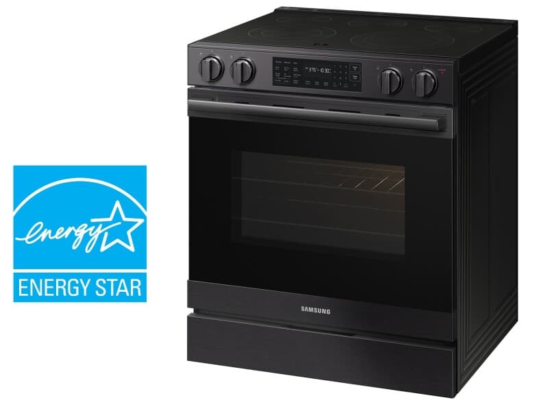 Bespoke Smart Slide-In Electric Range 6.3 cu. ft. with True Convection in Matte Black Steel view 2