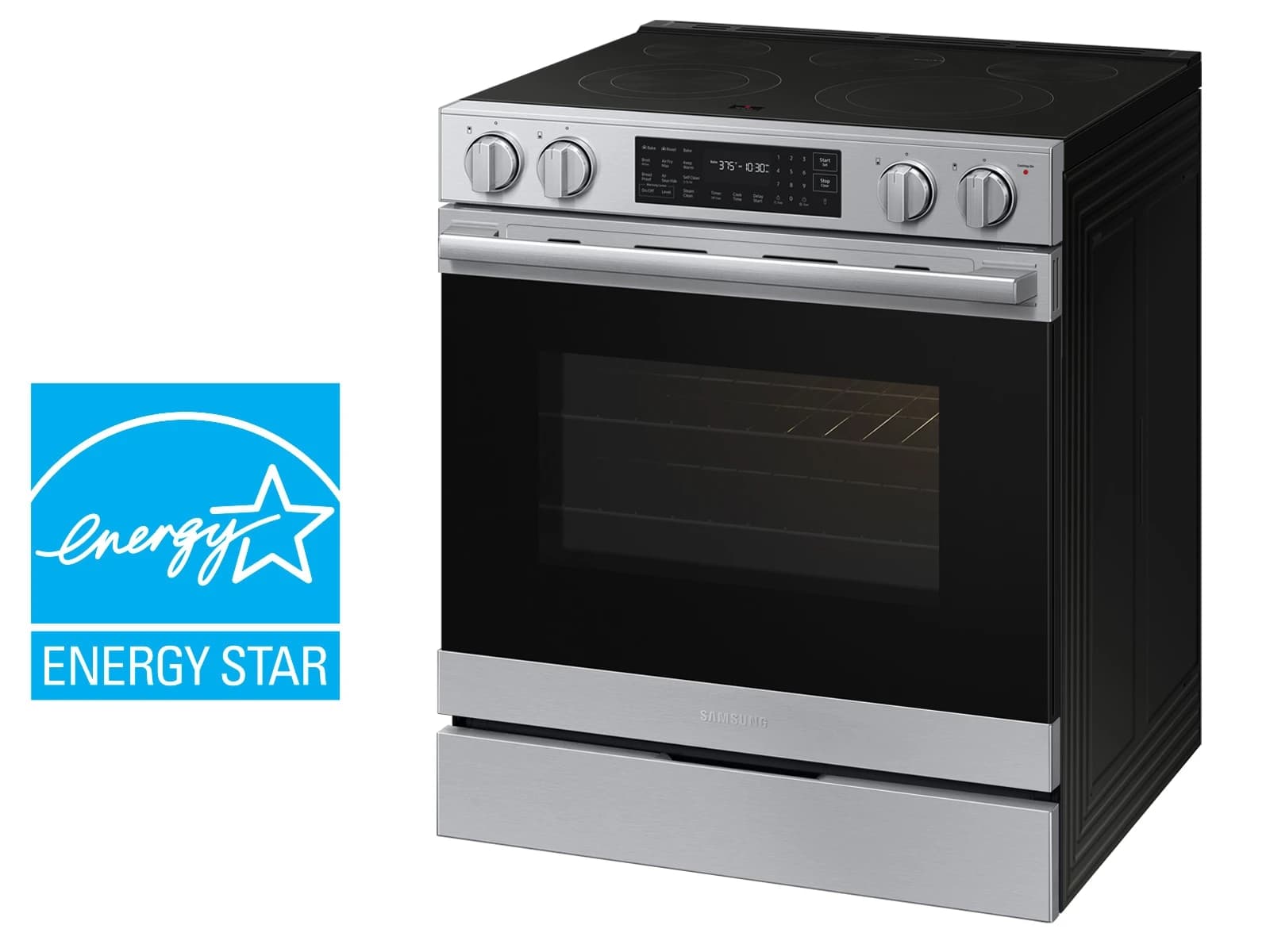 Bespoke Smart Slide-In Electric Range 6.3 cu. ft. with True Convection in Stainless Steel view 10