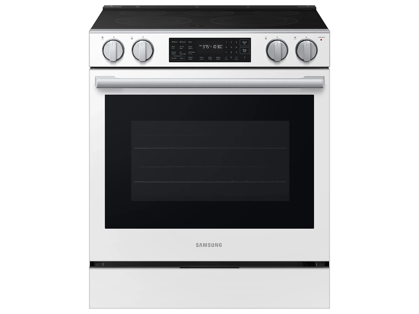 Bespoke Smart Slide-In Electric Range 6.3 cu. ft. with True Convection in White Glass