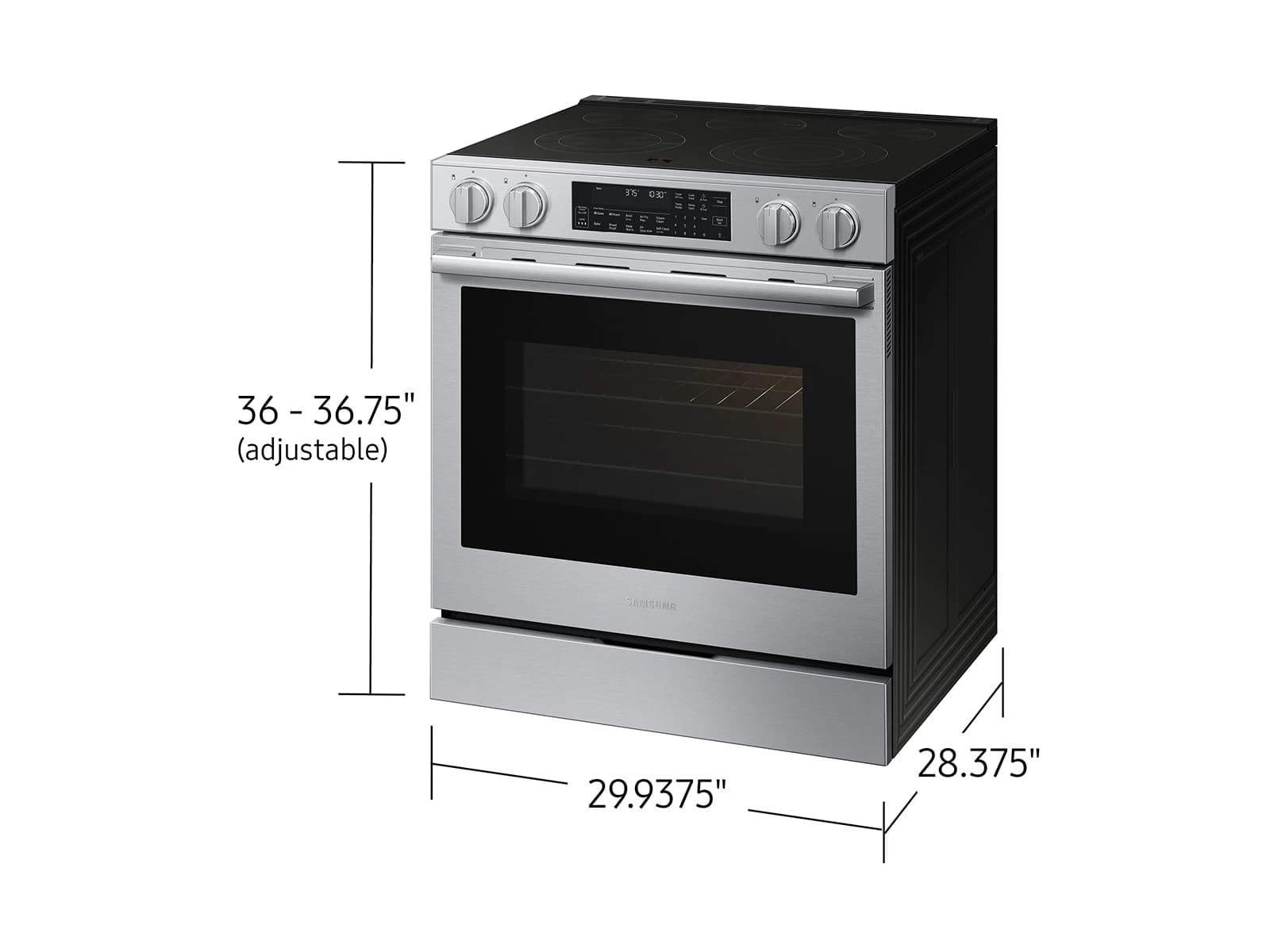 Bespoke Smart Slide-In Electric Range 6.3 cu. ft. with Illuminated Precision Knobs in Stainless Steel view 4