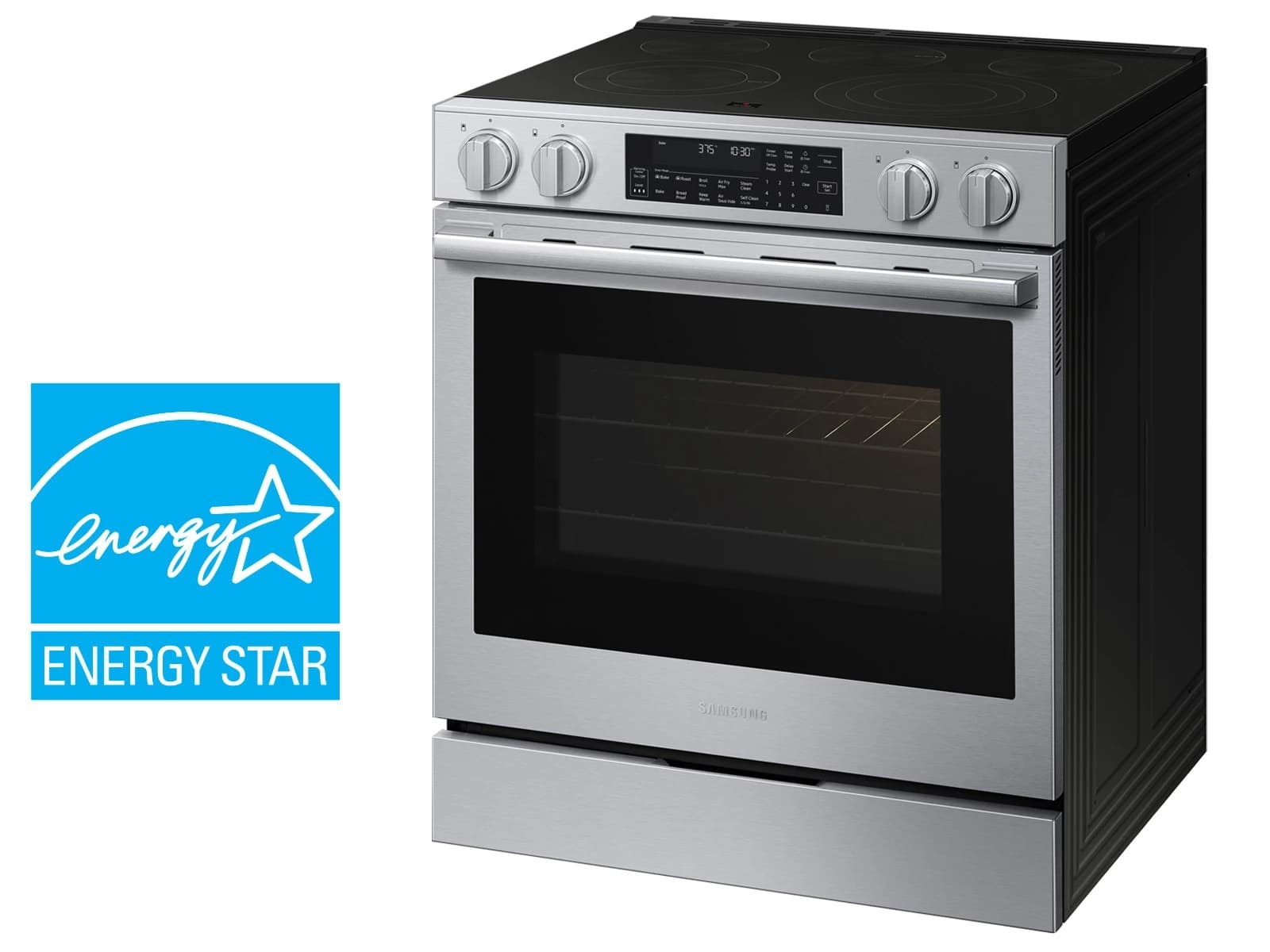 Bespoke Smart Slide-In Electric Range 6.3 cu. ft. with Illuminated Precision Knobs in Stainless Steel view 10