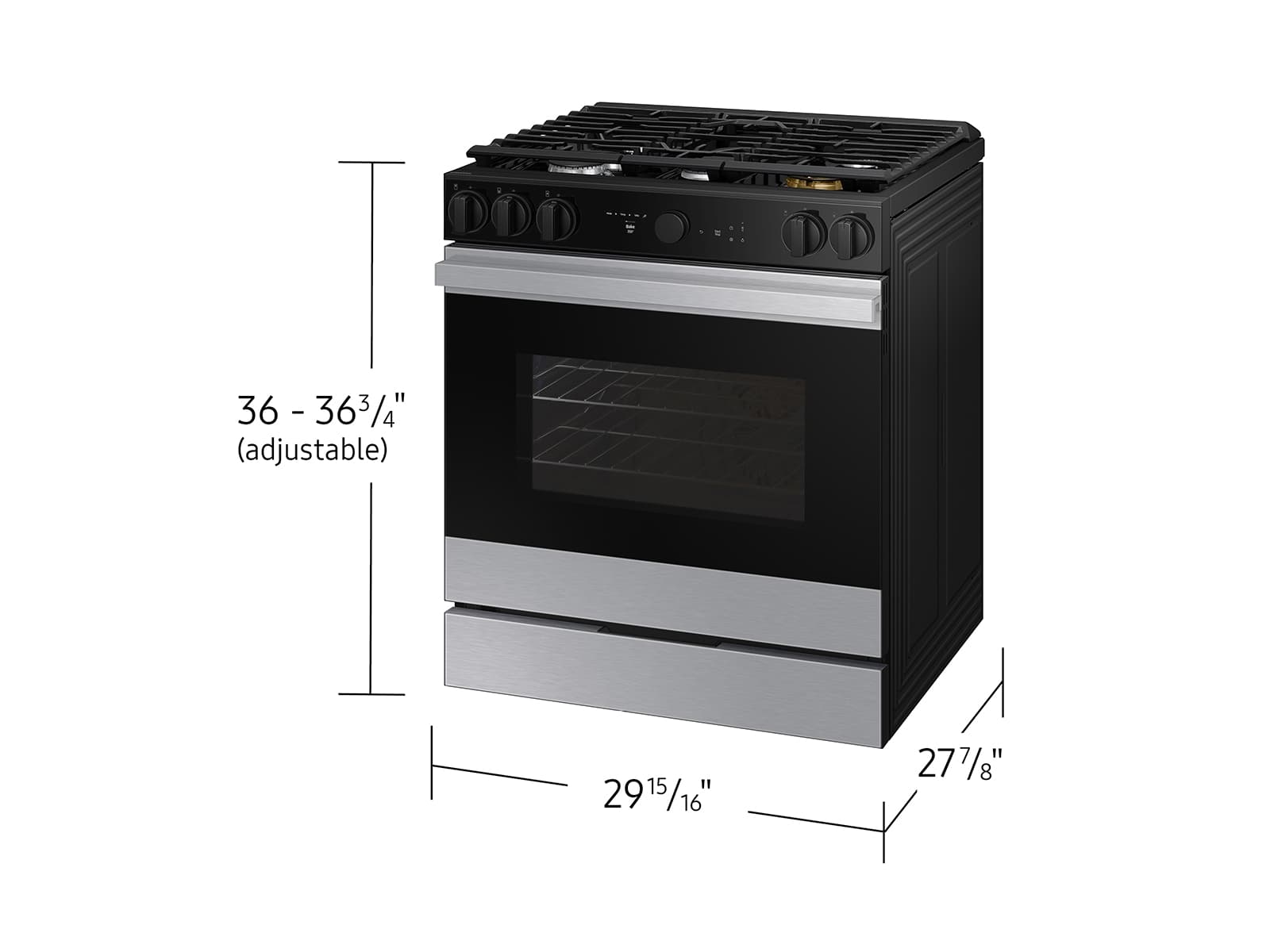 Bespoke Smart Slide-In Gas Range 6.0 cu. ft. in Stainless Steel with Smart Oven Camera & Illuminated Safety Knobs view 4