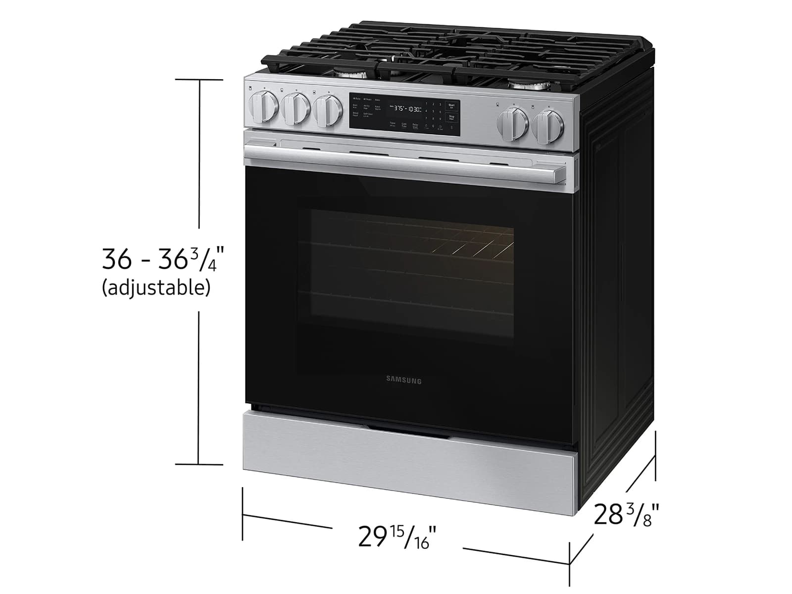 Bespoke Smart Slide-In Gas Range 6.0 cu. ft. with Air Fry Max in Stainless Steel view 4