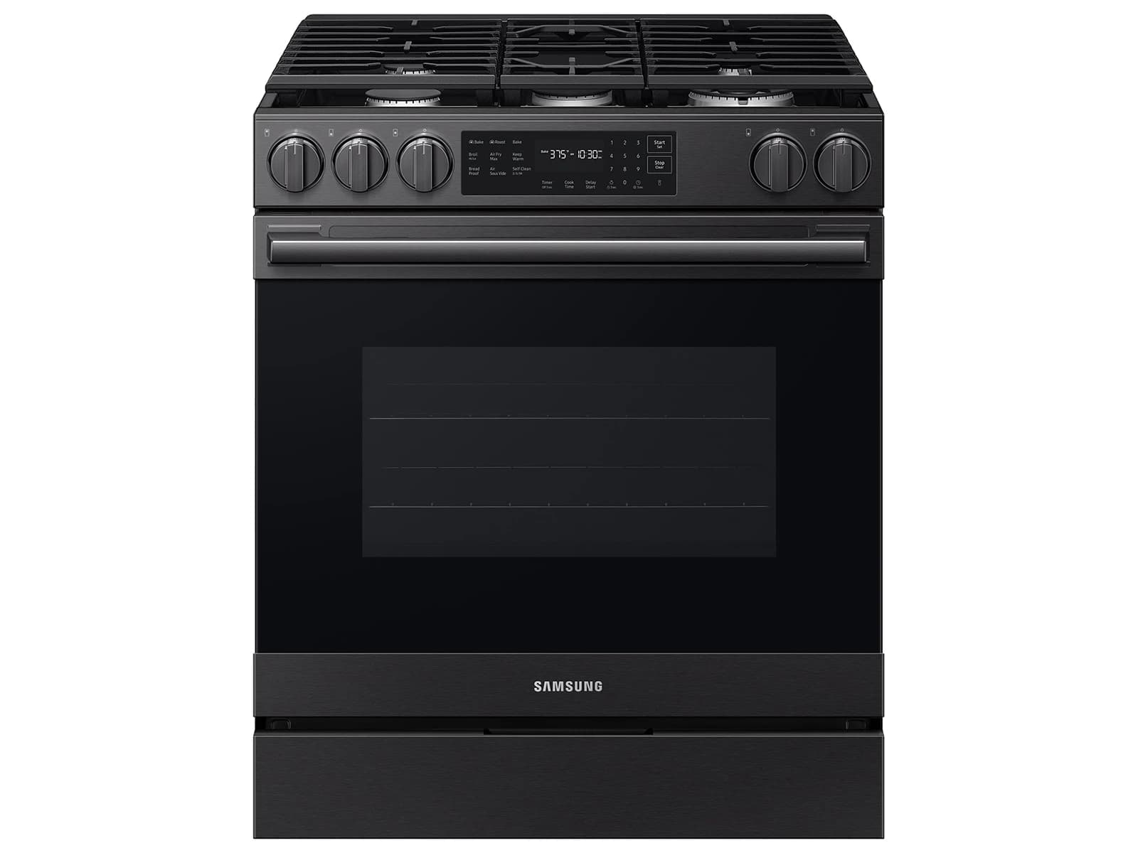 Bespoke Smart Slide-In Gas Range 6.0 cu. ft. with True Convection in Matte Black Steel