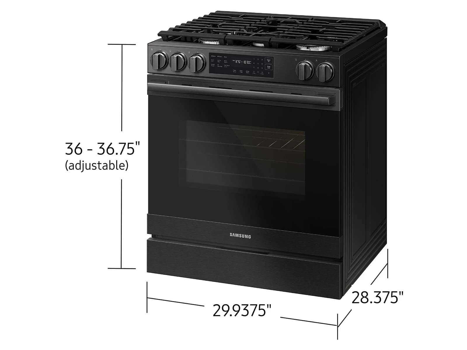 Bespoke Smart Slide-In Gas Range 6.0 cu. ft. with True Convection in Matte Black Steel view 4