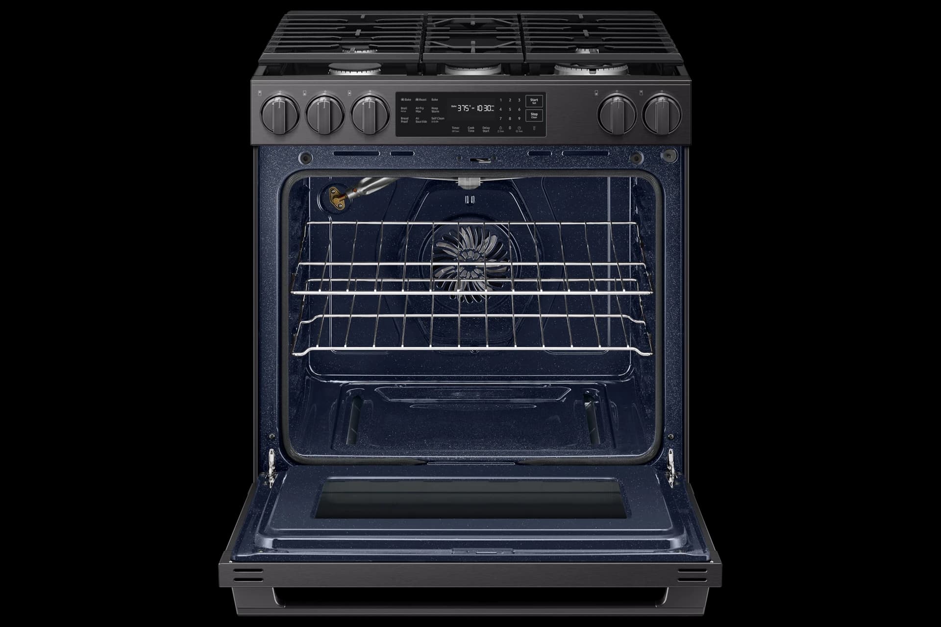 Bespoke Smart Slide-In Gas Range 6.0 cu. ft. with True Convection in Matte Black Steel view 8