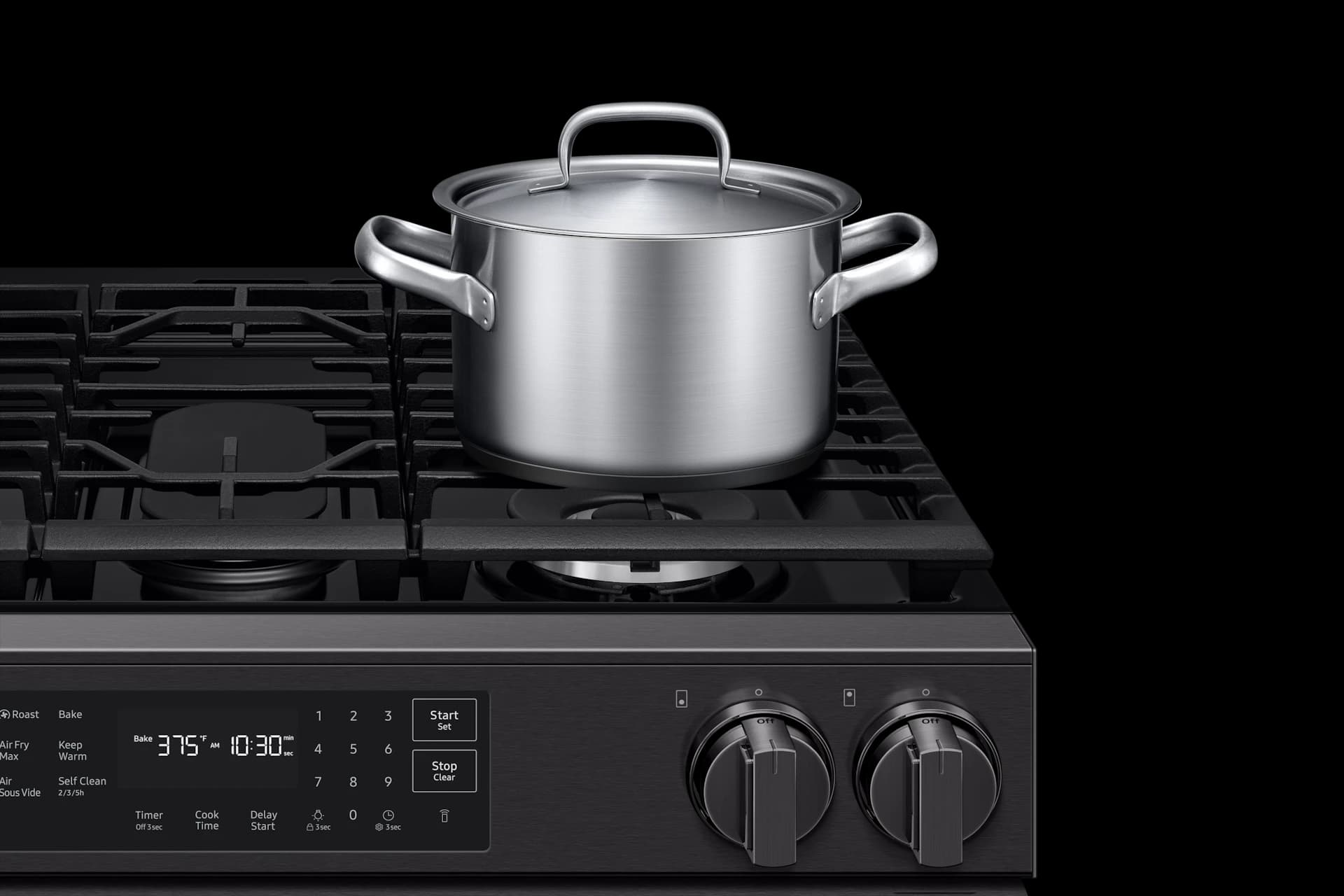 Bespoke Smart Slide-In Gas Range 6.0 cu. ft. with True Convection in Matte Black Steel view 10