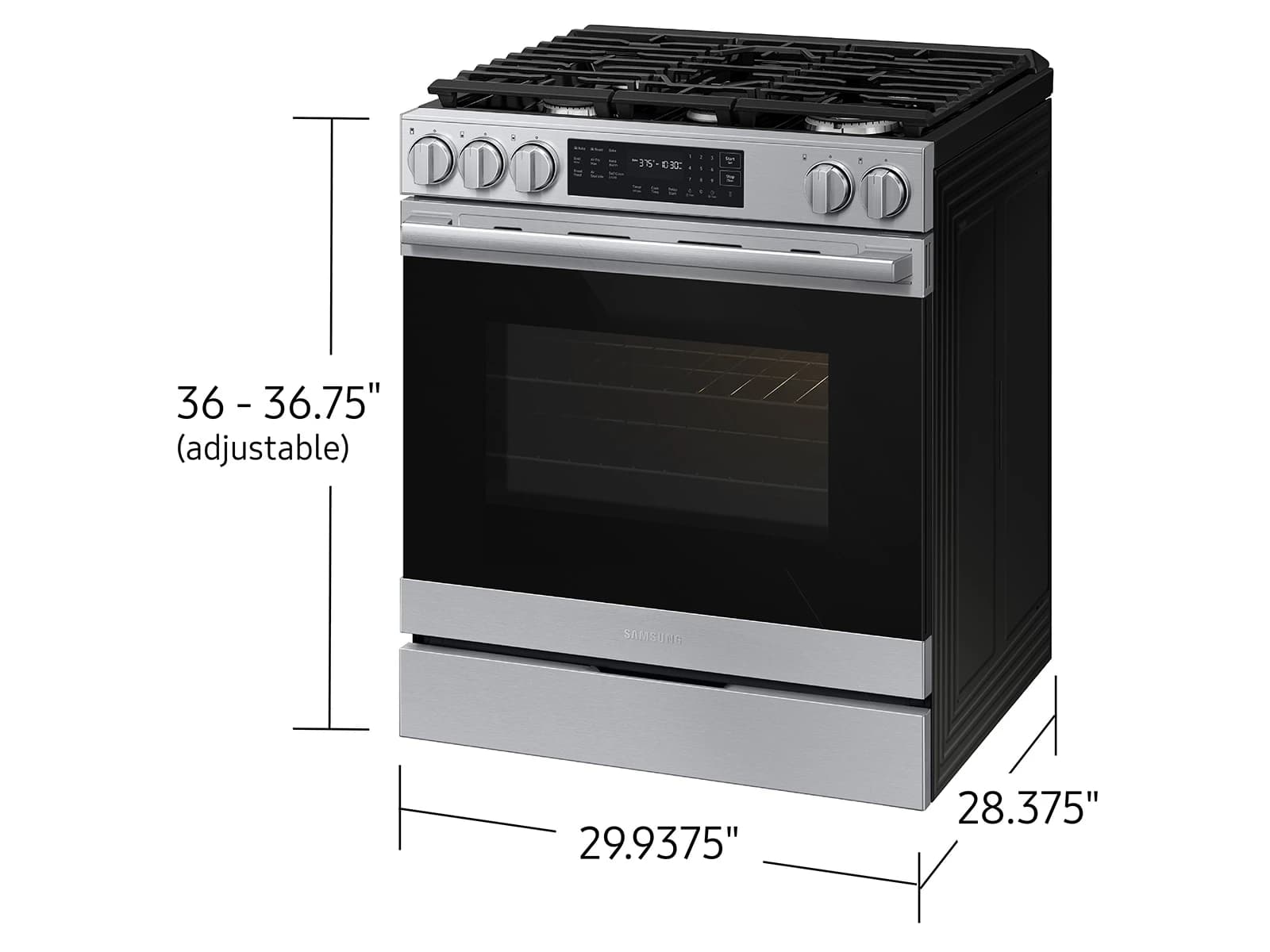 Bespoke Smart Slide-In Gas Range 6.0 cu. ft. with True Convection in Stainless Steel view 4