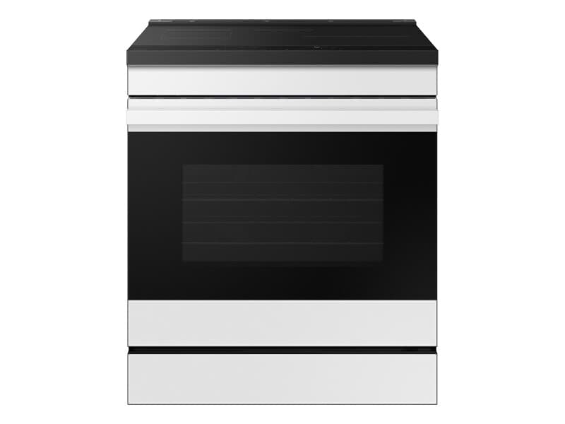 Bespoke Slide-in Induction Range Anti-Scratch Glass Cooktop | Wi-Fi | 6.3 cu.ft. – White Glass