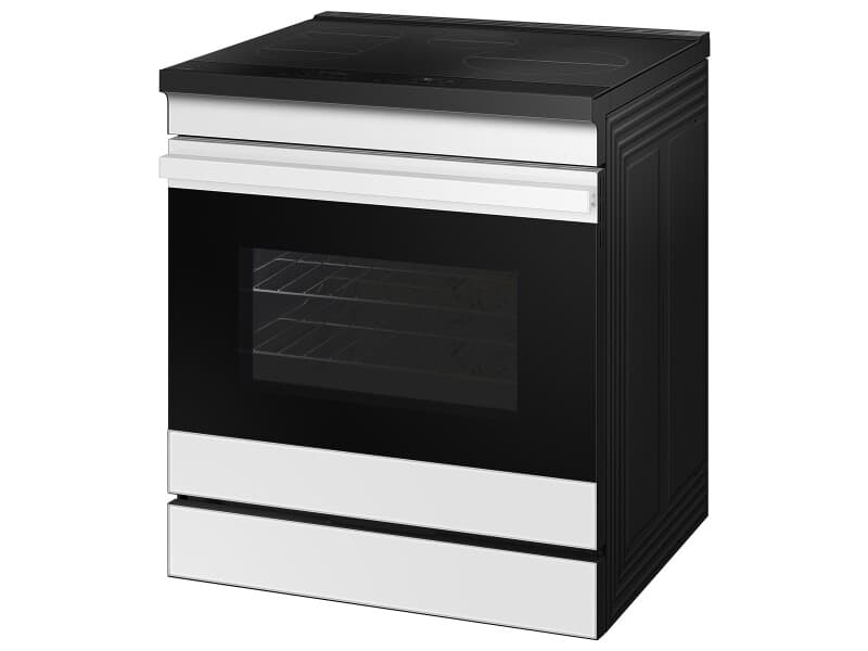 Bespoke Slide-in Induction Range Anti-Scratch Glass Cooktop | Wi-Fi | 6.3 cu.ft. – White Glass view 8