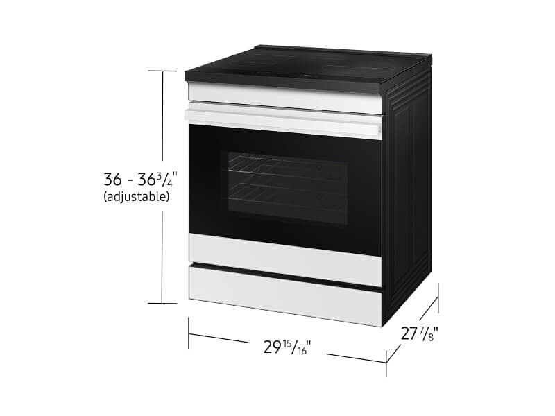 Bespoke 6.3 cu. ft. Smart Slide-In Induction Range with Ambient Edge Lighting™ & Air Sous Vide in White Glass view 4