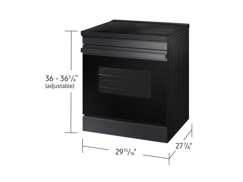 Bespoke 6.3 cu. ft. Smart Slide-In Induction Range with Anti-Scratch Glass Cooktop in Matte Black Steel view 4