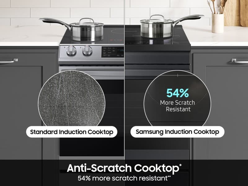 Bespoke 6.3 cu. ft. Smart Slide-In Induction Range with Ambient Edge Lighting™ & Air Sous Vide in Matte Black Steel view 7