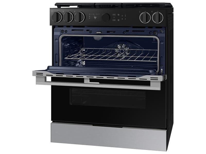 Bespoke Smart Slide-In Dual Fuel Range 6.3 cu. ft. with Flex DuoTM & Illuminated Precision Knobs – Stainless Steel view 9
