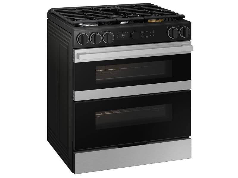 Bespoke Smart Slide-In Dual Fuel Range 6.3 cu. ft. with Flex DuoTM & Illuminated Precision Knobs – Stainless Steel view 6