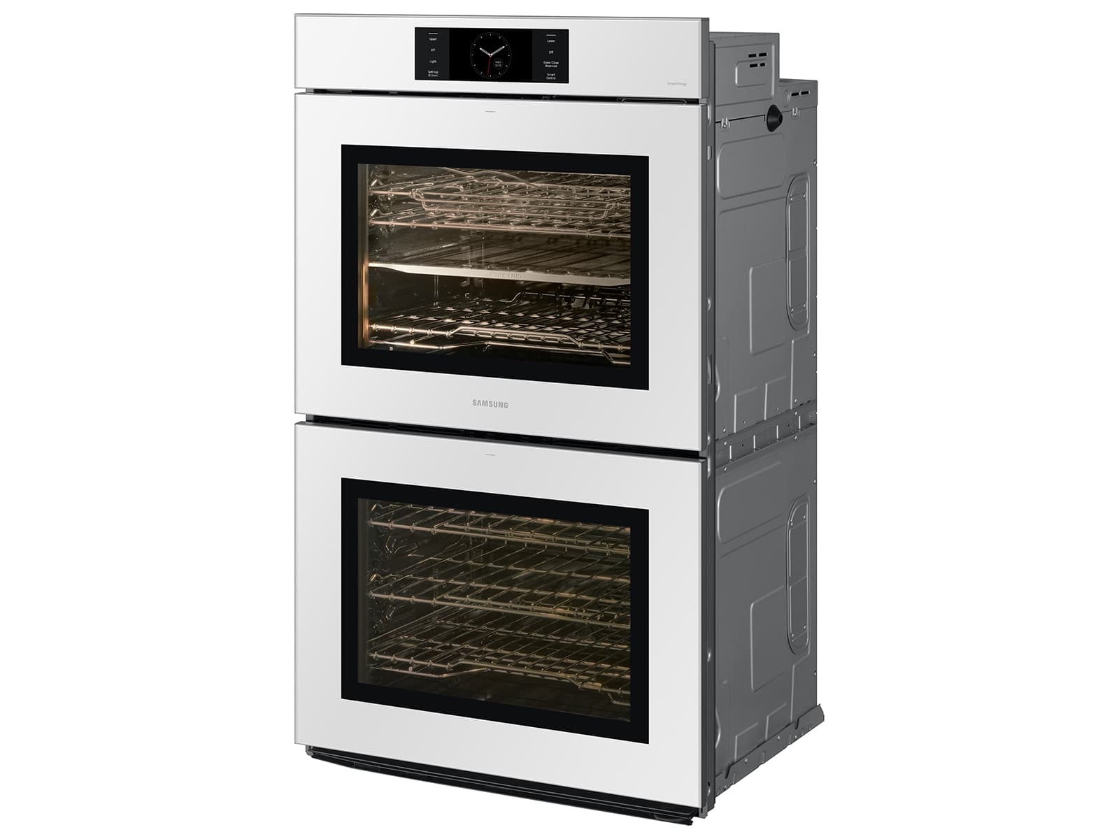 30" BESPOKE Smart Double Oven, In-Oven Camera, Air Fry, Air Sous Vide, Flex Duo, Full Steam Cook, 7" LCD Display, Dual Fan True Convection,  Glide Rack, WIFI, 5.1 cu ft capacity – White Glass view 2