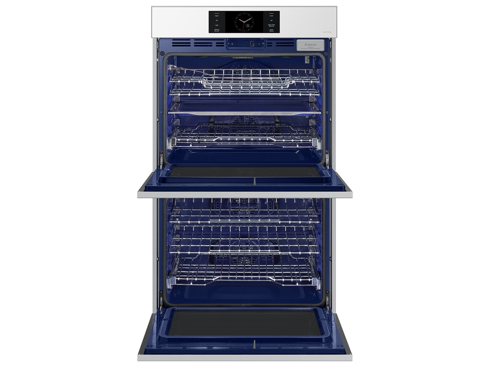 30" BESPOKE Smart Double Oven, In-Oven Camera, Air Fry, Air Sous Vide, Flex Duo, Full Steam Cook, 7" LCD Display, Dual Fan True Convection,  Glide Rack, WIFI, 5.1 cu ft capacity – White Glass view 8