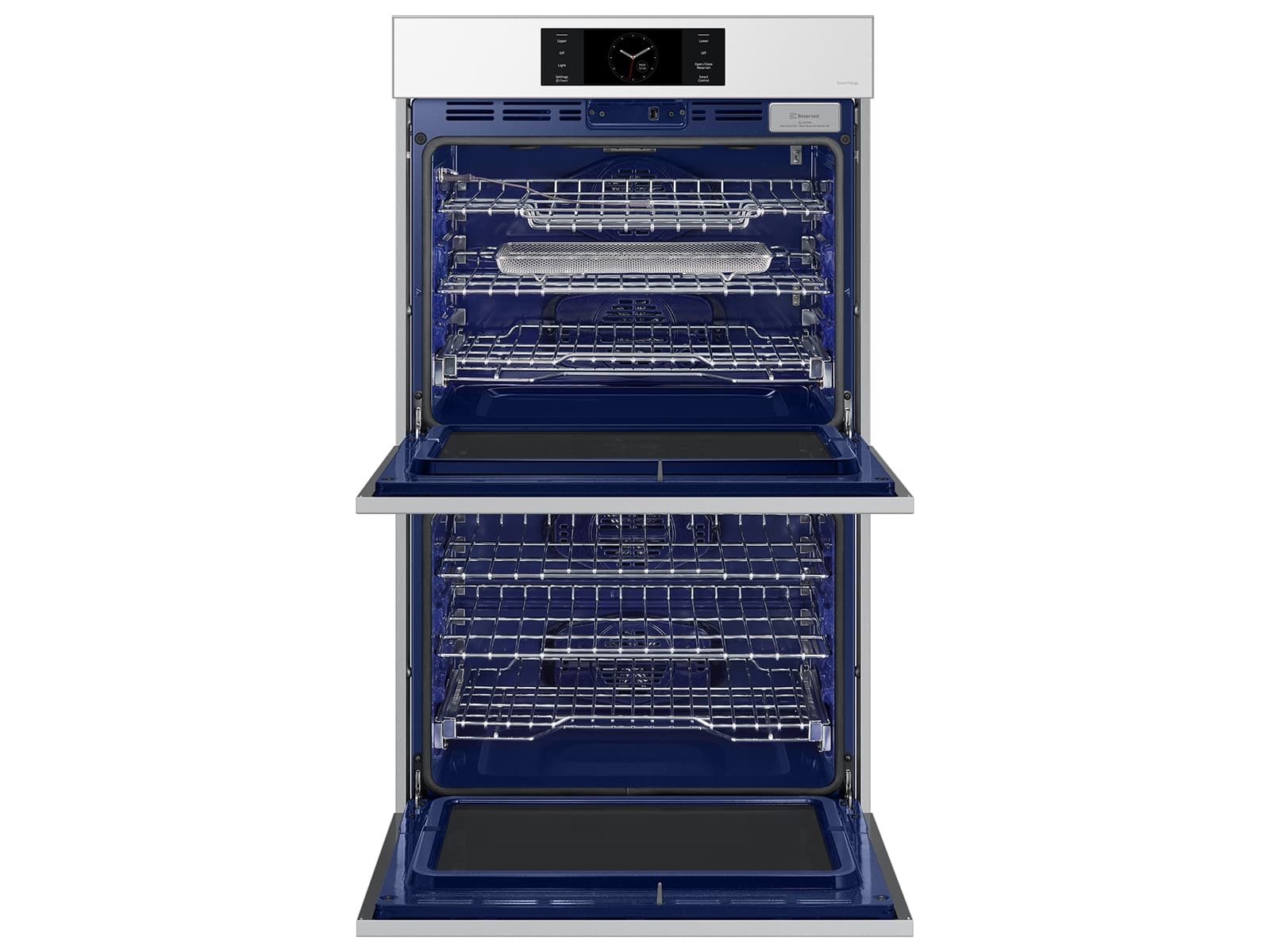 30" BESPOKE Smart Double Oven, In-Oven Camera, Air Fry, Air Sous Vide, Flex Duo, Full Steam Cook, 7" LCD Display, Dual Fan True Convection,  Glide Rack, WIFI, 5.1 cu ft capacity – White Glass view 5