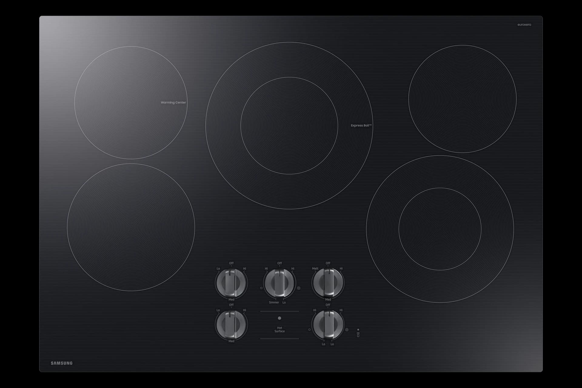 30" Smart Electric Cooktop with 5 Elements and Illuminated Knobs – Black