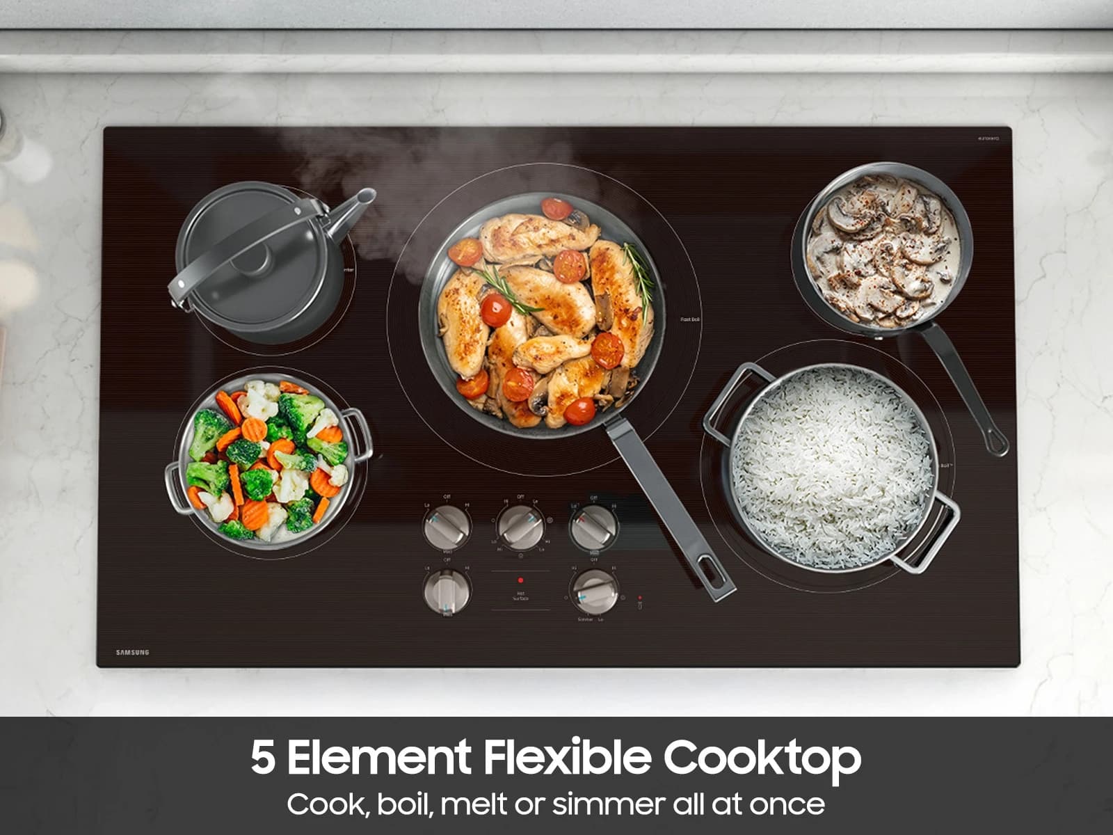 Electric Cooktop Illuminated Knobs | Wi-Fi Rapid Boil view 5