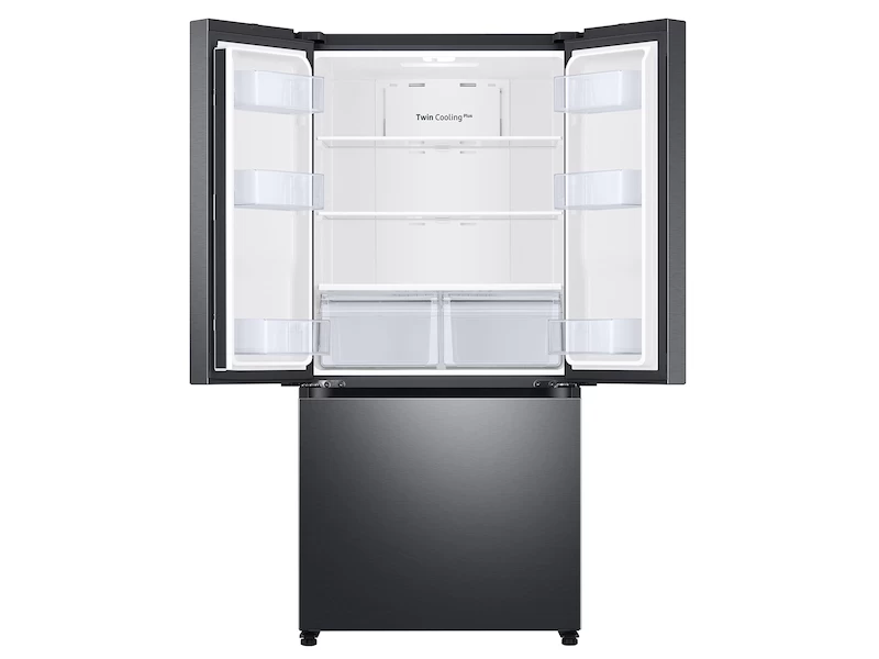 18 cu. ft. Smart Counter Depth 3-Door French Door Refrigerator in Black Stainless Steel view 2