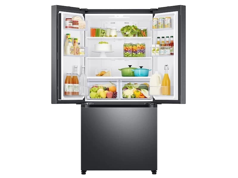 18 cu. ft. Smart Counter Depth 3-Door French Door Refrigerator in Black Stainless Steel view 3