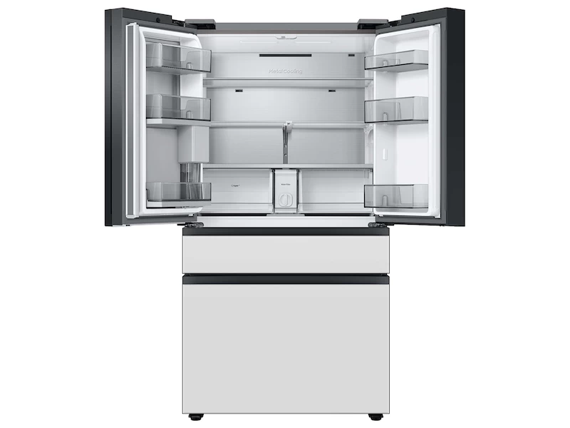 23 cu. ft. Smart BESPOKE 4-Door French-Door Refrigerator with Customizable Panel Colors and Beverage Center  in White Glass view 3
