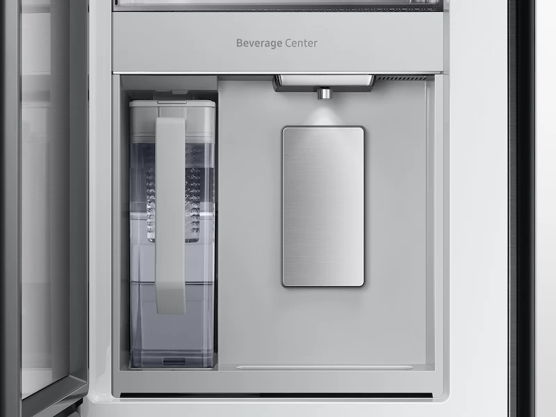 23 cu. ft. Smart BESPOKE 4-Door French-Door Refrigerator with Customizable Panel Colors and Beverage Center  in White Glass view 5
