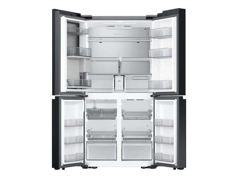 Bespoke Counter Depth 4-Door Flex™ Refrigerator (23 cu. ft.) with Beverage Center™ in White Glass view 7