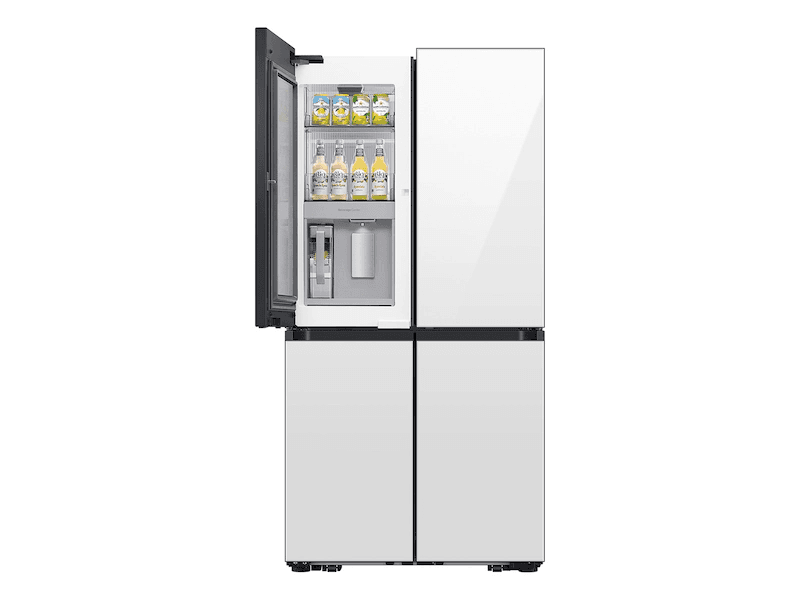 Bespoke 23 cu. ft. Counter Depth 4-Door Flex™ Refrigerator with Beverage Zone™ & Auto Open Door in White Glass view 2