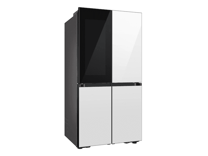 Bespoke 23 cu. ft. Counter Depth 4-Door Flex™ Refrigerator with Beverage Zone™ & Auto Open Door in White Glass view 3