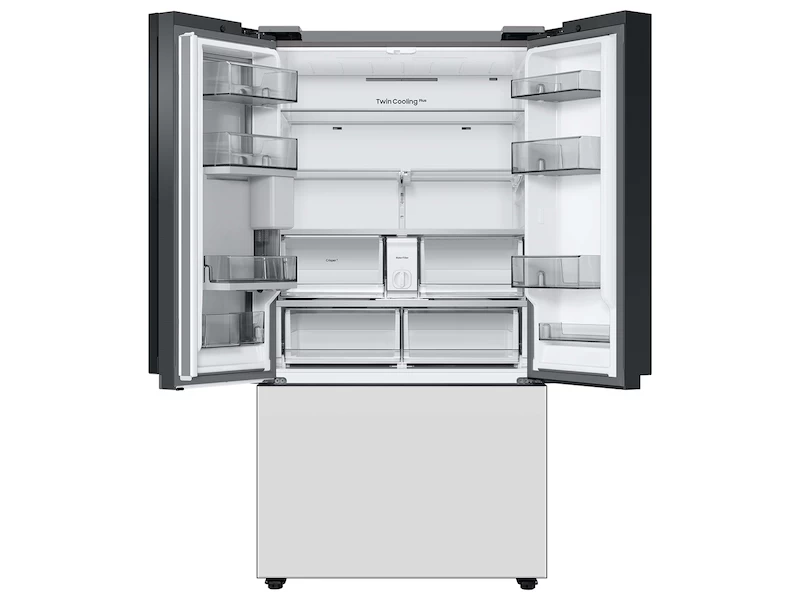 Bespoke 3-Door French Door Refrigerator (24 cu. ft.) with Beverage Center™ in White Glass view 4