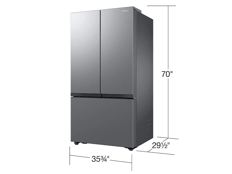 Bespoke AI 3-Door French Door Mega Capacity | Dual Ice Maker Stainless Look 27 cu.ft. – Stainless Steel view 2