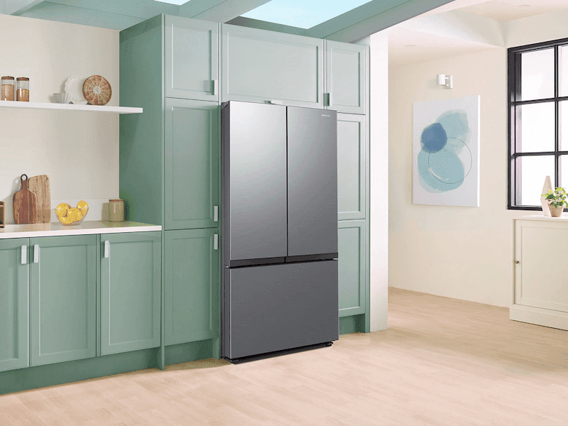 Bespoke AI 3-Door French Door Mega Capacity | Dual Ice Maker Stainless Look 27 cu.ft. – Stainless Steel view 3