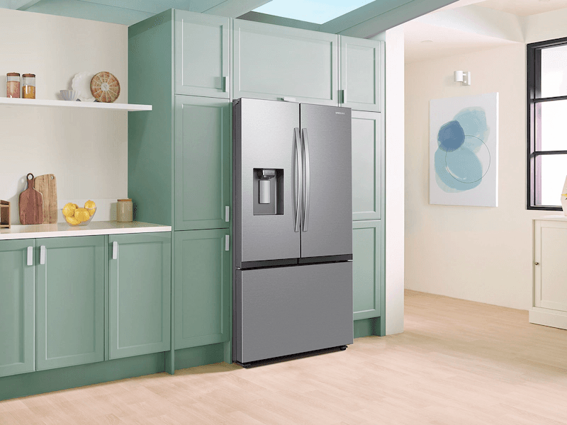 27 cu. ft. Extra Large Counter Depth 3-Door French Door Refrigerator with External Water & Ice Dispenser - Stainless – Stainless Steel view 2