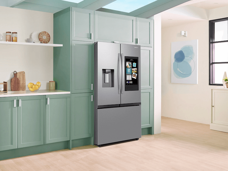 27 cu. ft. Extra Large Capacity Counter Depth 3-Door French Door Refrigerator with Family Hub™ and External Water & Ice Dispenser - Stainless – Stainless Steel view 4