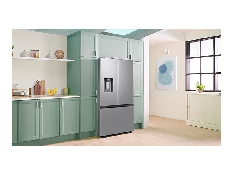 3-Door French Door (26 cu. ft.) with External water & ice dispenser (no ice in freezer), recessed handles – Stainless Steel view 9