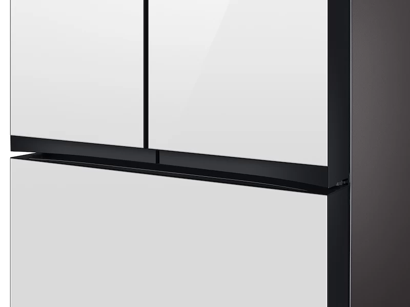 30 cu. ft. Smart BESPOKE 3-Door French-Door Refrigerator with Customizable Panel Colors and AutoFill Water Pitcher in White Glass view 3