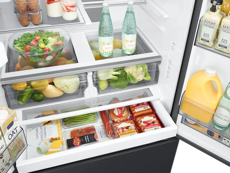 32 cu. ft. Extra Large Capacity 3-Door French Door Refrigerator with External Water & Ice Dispenser - Matte Black – Black Matte view 3