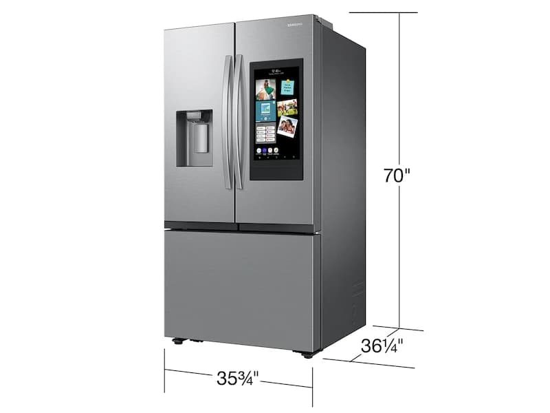 27 cu. ft. Extra Large Capacity 3-Door French Door Refrigerator with Family Hub™ and External Water & Ice Dispenser - Stainless – Stainless Steel view 2
