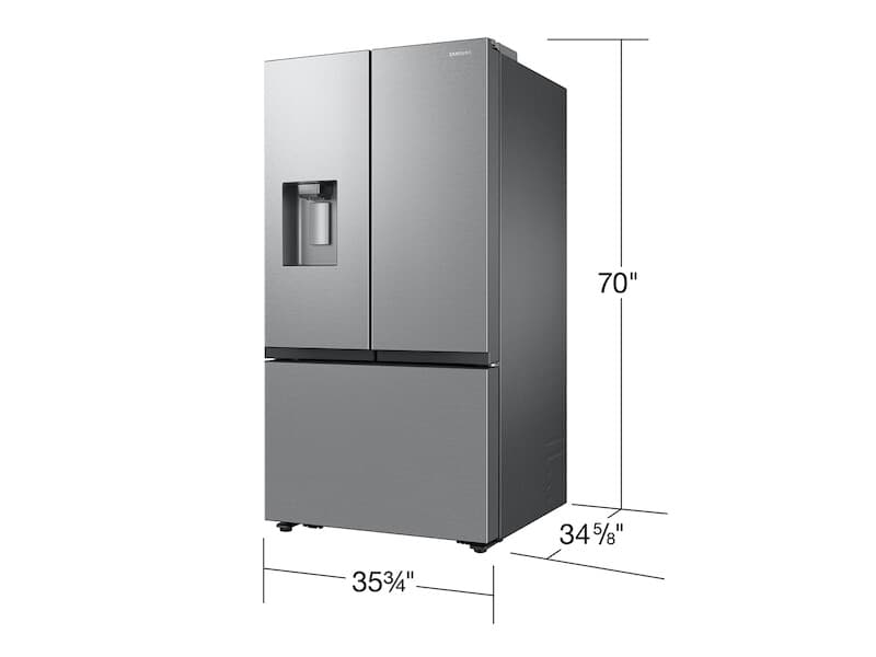 3-Door French Door (31 cu. ft.) with External water & ice dispenser (no ice in freezer), recessed handles – Stainless Steel view 5
