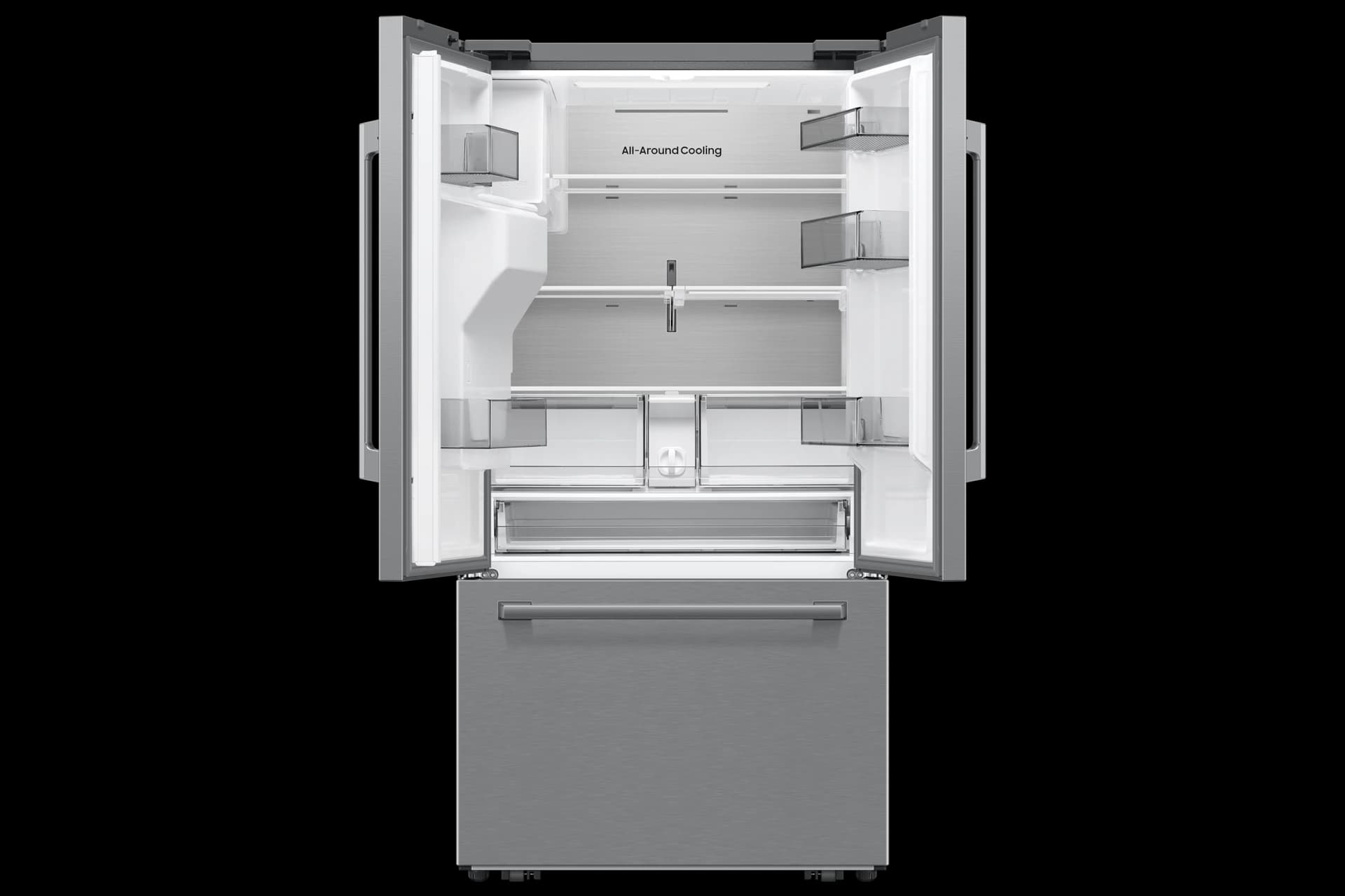 24 cf. Zero Clearance 3-Door French Door, Ext. Water/Ice, Sphere Ice, Counter Depth (Stainless Steel) view 3